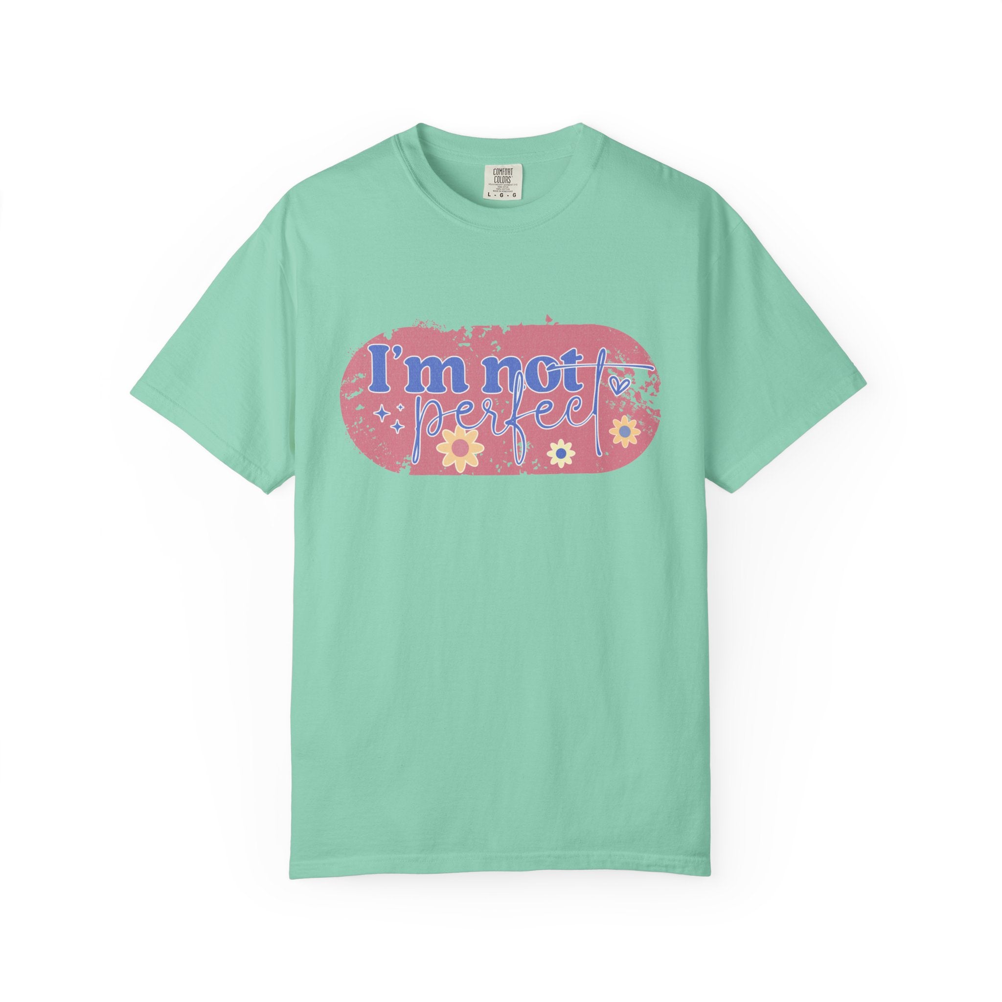 I'm Not Perfect Textured Floral T-Shirt — Retro Flower Graphic Tee