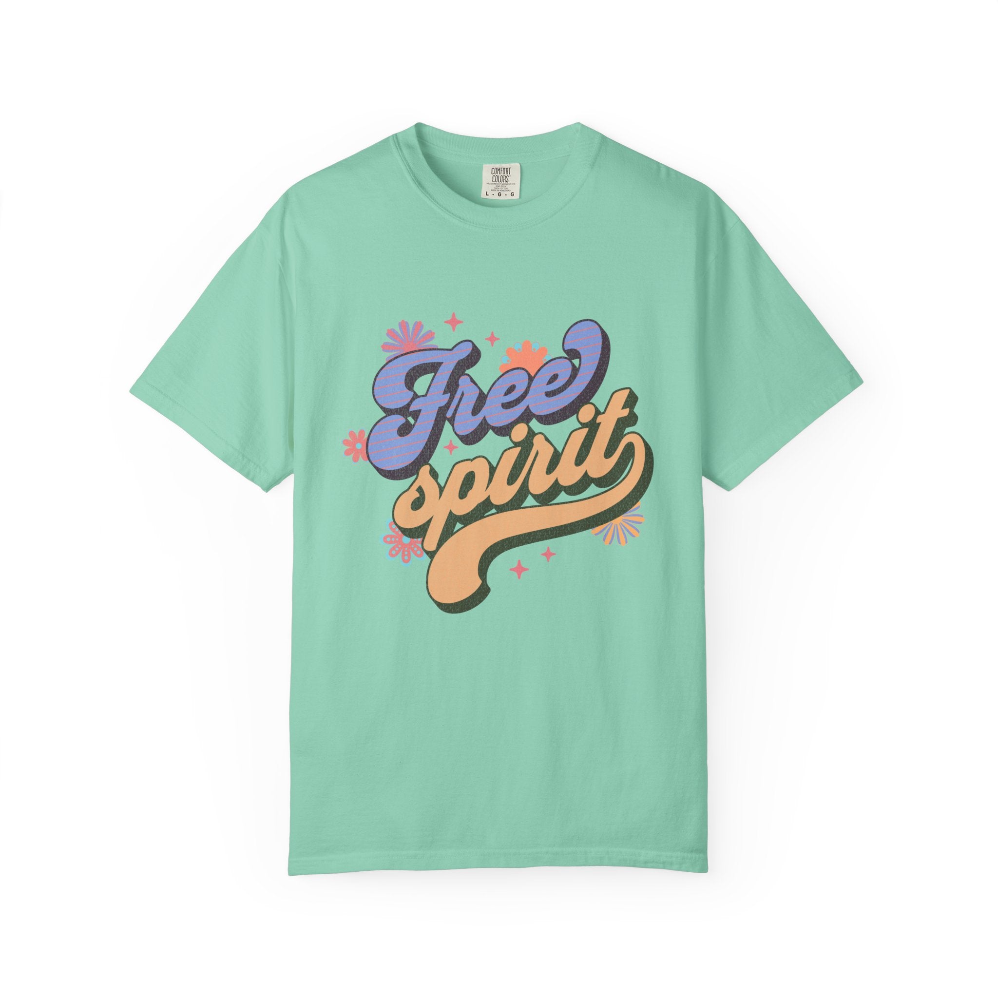 Textured Free Spirit T-Shirt — Retro Hand-Lettered Graphic Tee