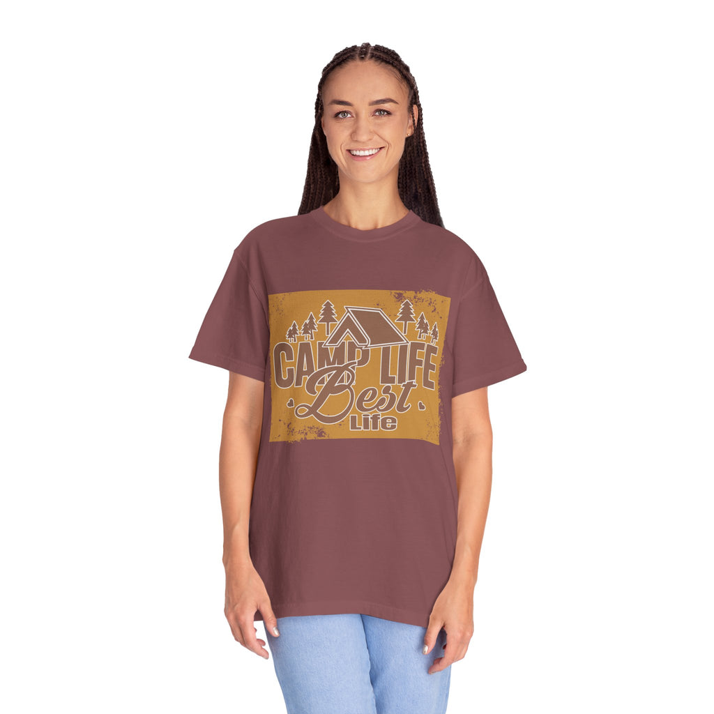 Textured Camp Life Is Best T-Shirt — Vintage Camping Graphic Tee