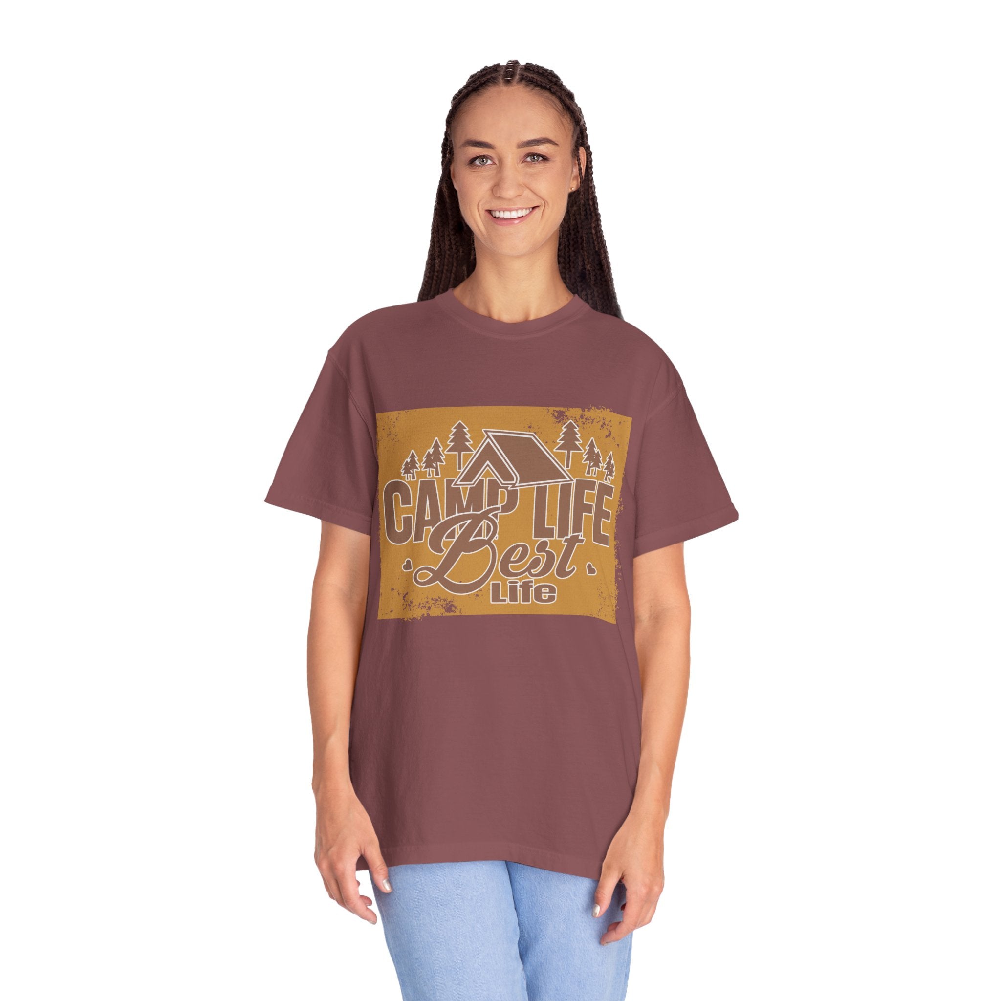 Textured Camp Life Is Best T-Shirt — Vintage Camping Graphic Tee