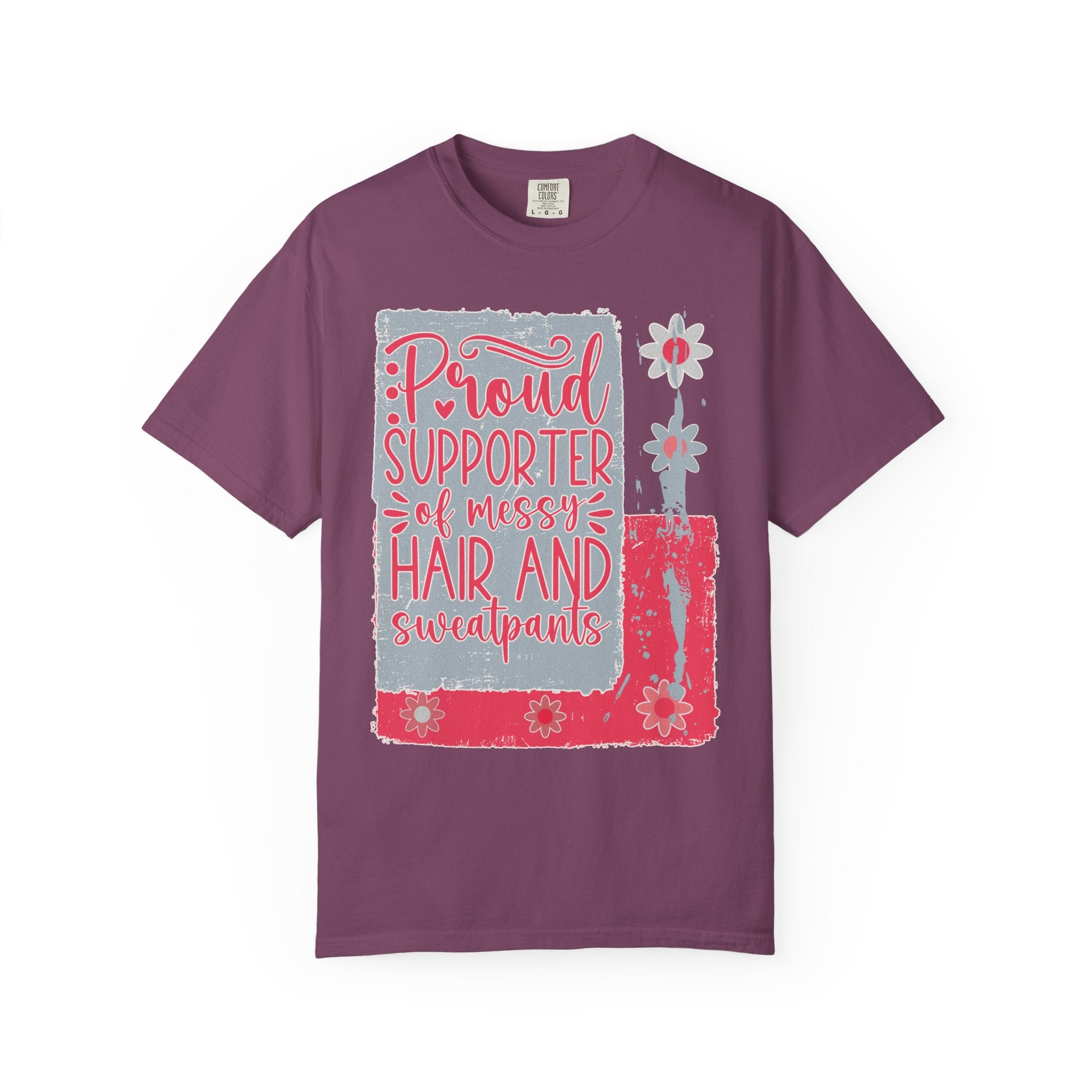 Supporter of Messy Hair & Sweatpants Textured T-Shirt