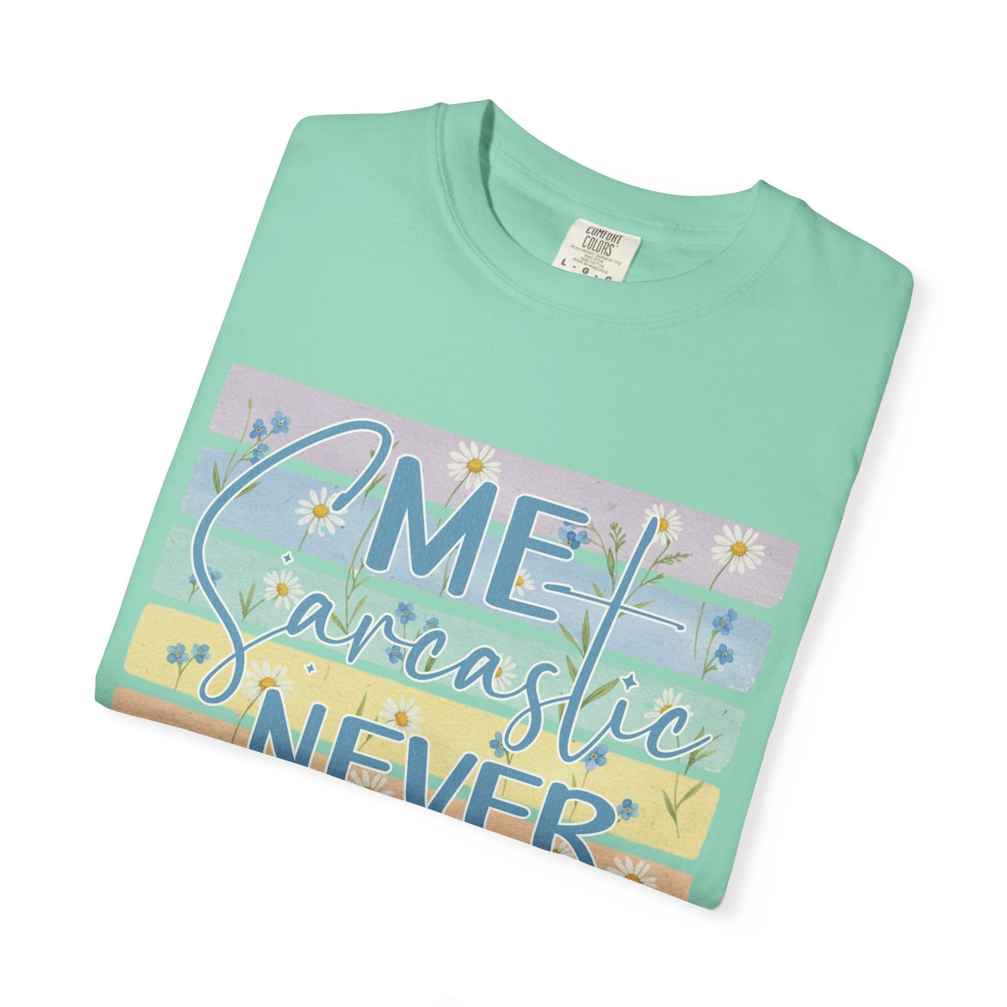 Textured Me? Sarcastic Never T-Shirt — Pastel Striped Funny Tee