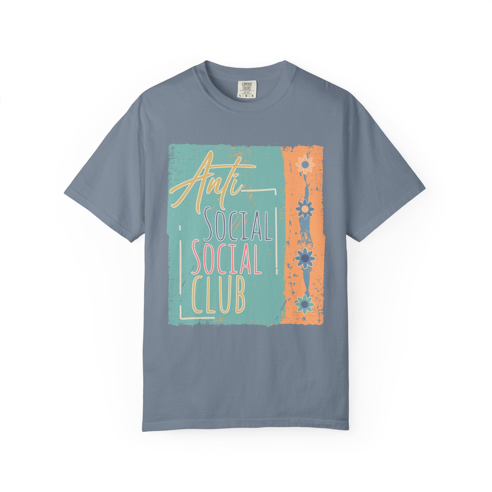 Textured “Anti Social Social Club” Retro Graphic T-Shirt