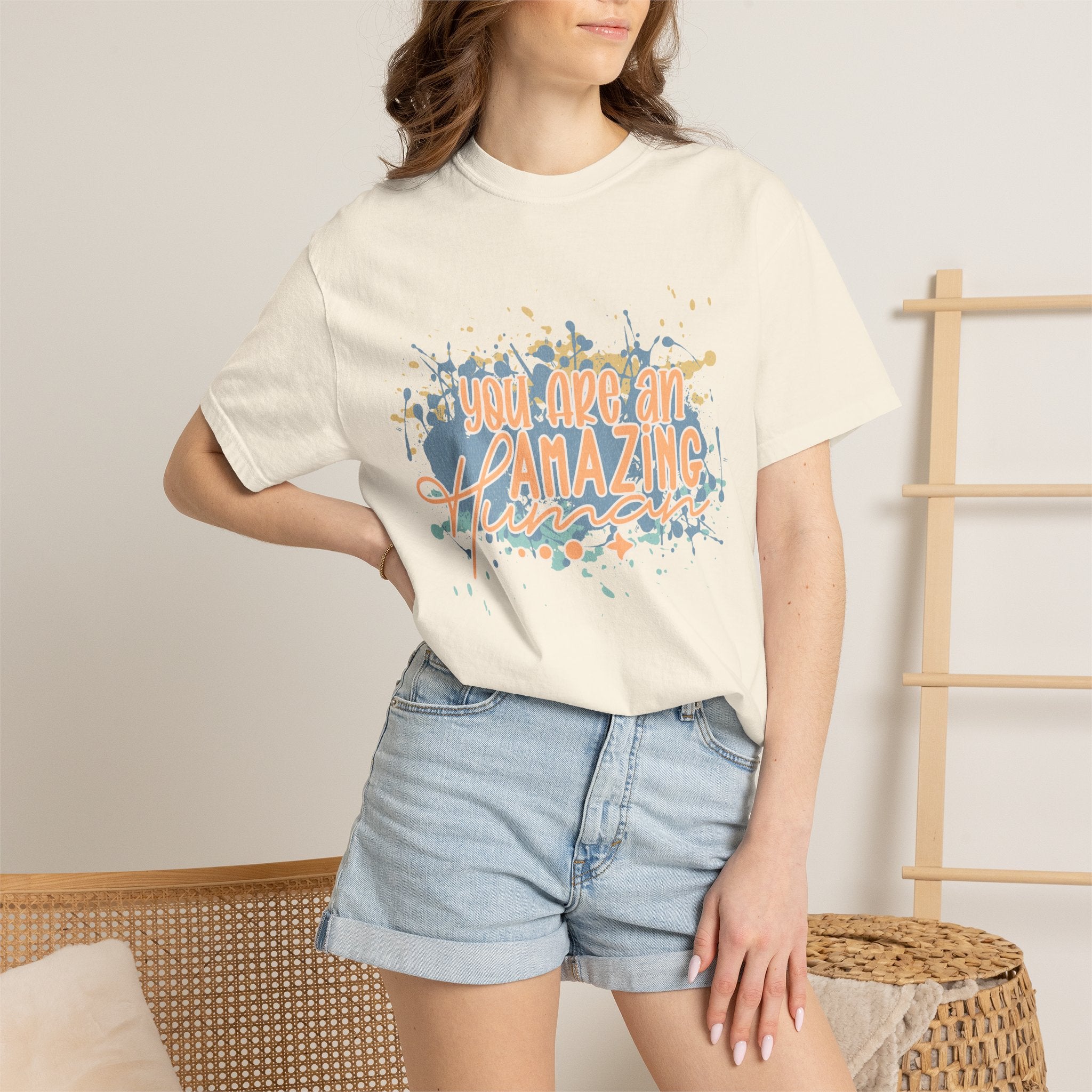 T-Shirt — "You Are An Amazing Human" Textured Inspirational Graphic Tee