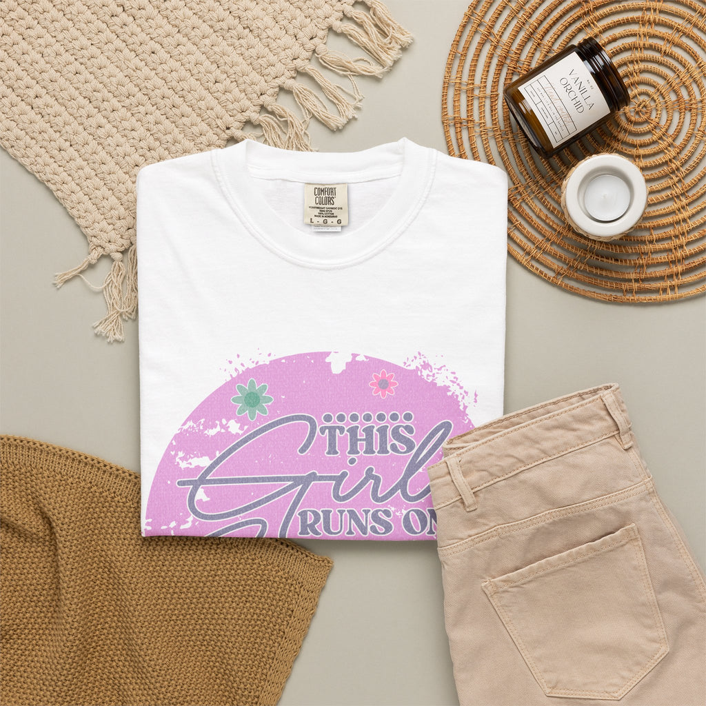 This Girl Runs on Caffeine & Sarcasm Textured T-Shirt