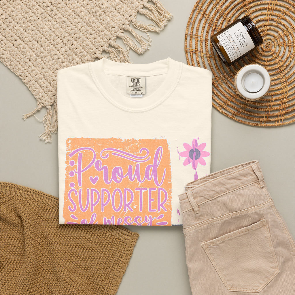 Proud Supporter of Messy Hair & Sweatpants Textured T-Shirt