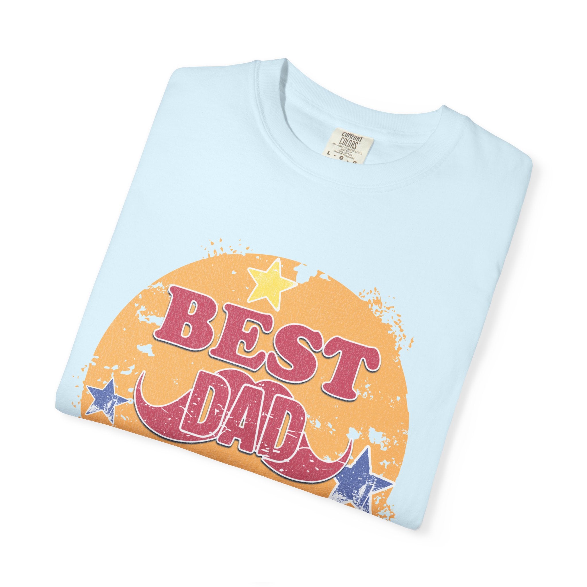 Textured Best Dad Ever T-Shirt — Retro Stars Father’s Day Tee