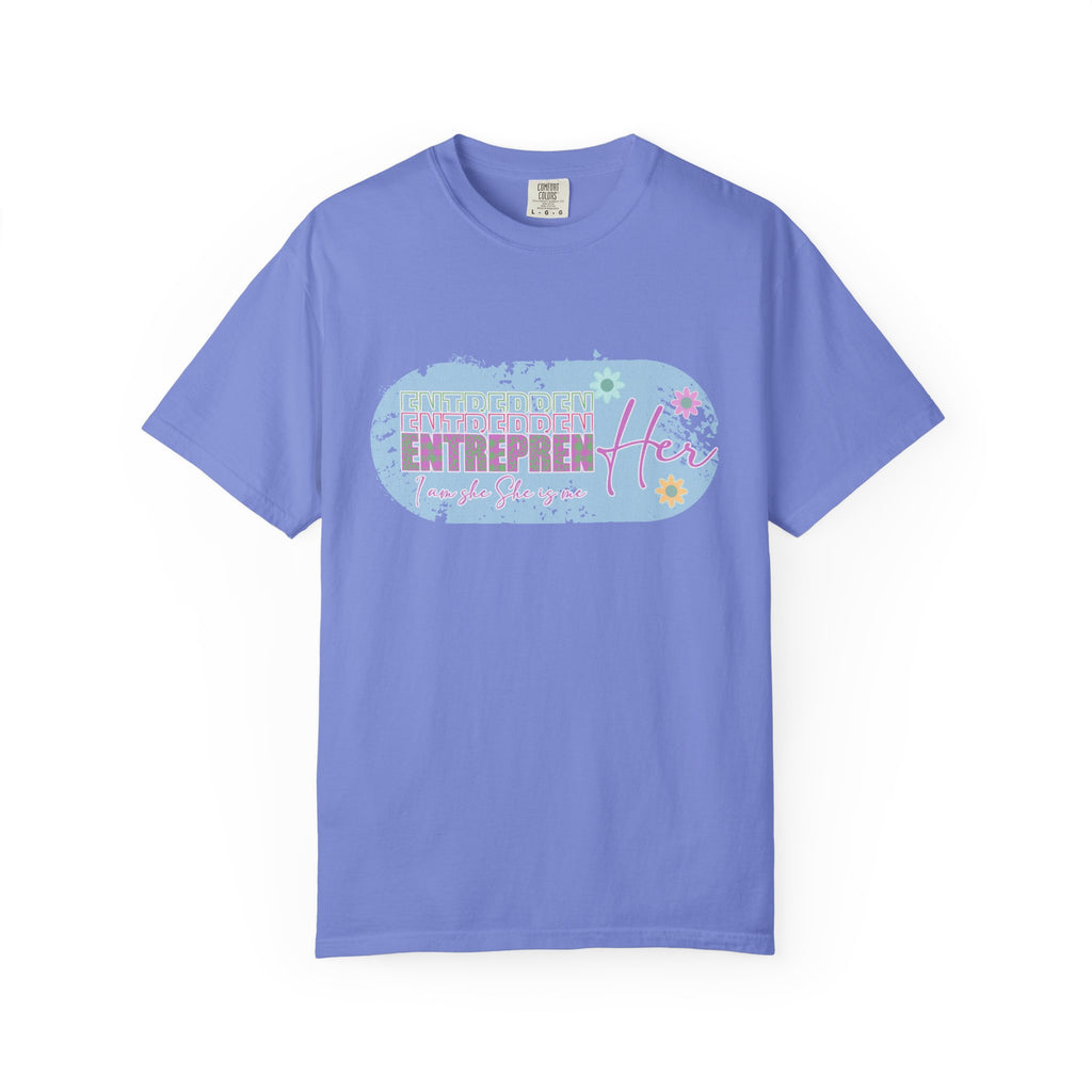 Entrepreneur Mom Floral Textured Tee — 'EntreprenHer' Graphic T-Shirt