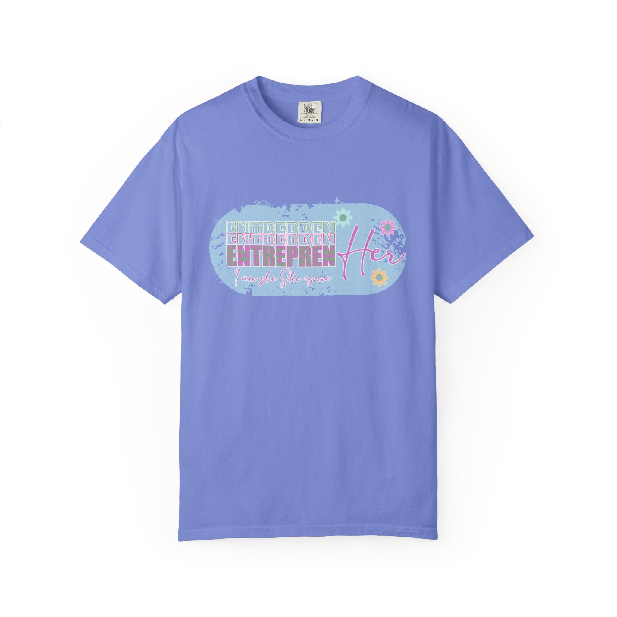 Entrepreneur Mom Floral Textured Tee — 'EntreprenHer' Graphic T-Shirt