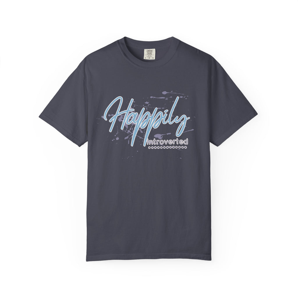 Introverted Aesthetic Textured T-Shirt — 'Anti-Social' Minimal Script Graphic
