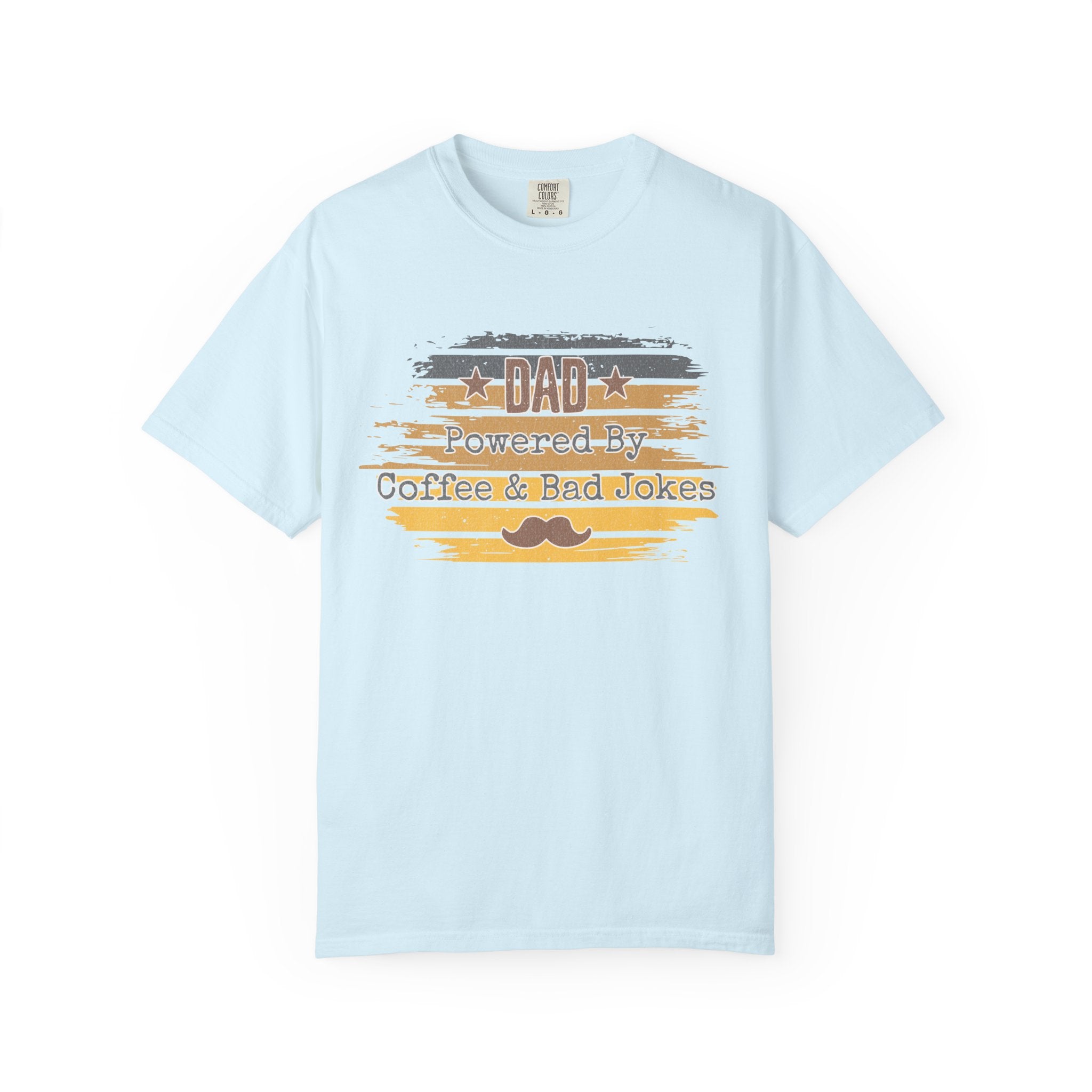 Dad Powered by Coffee & Bad Jokes Textured  T-Shirt
