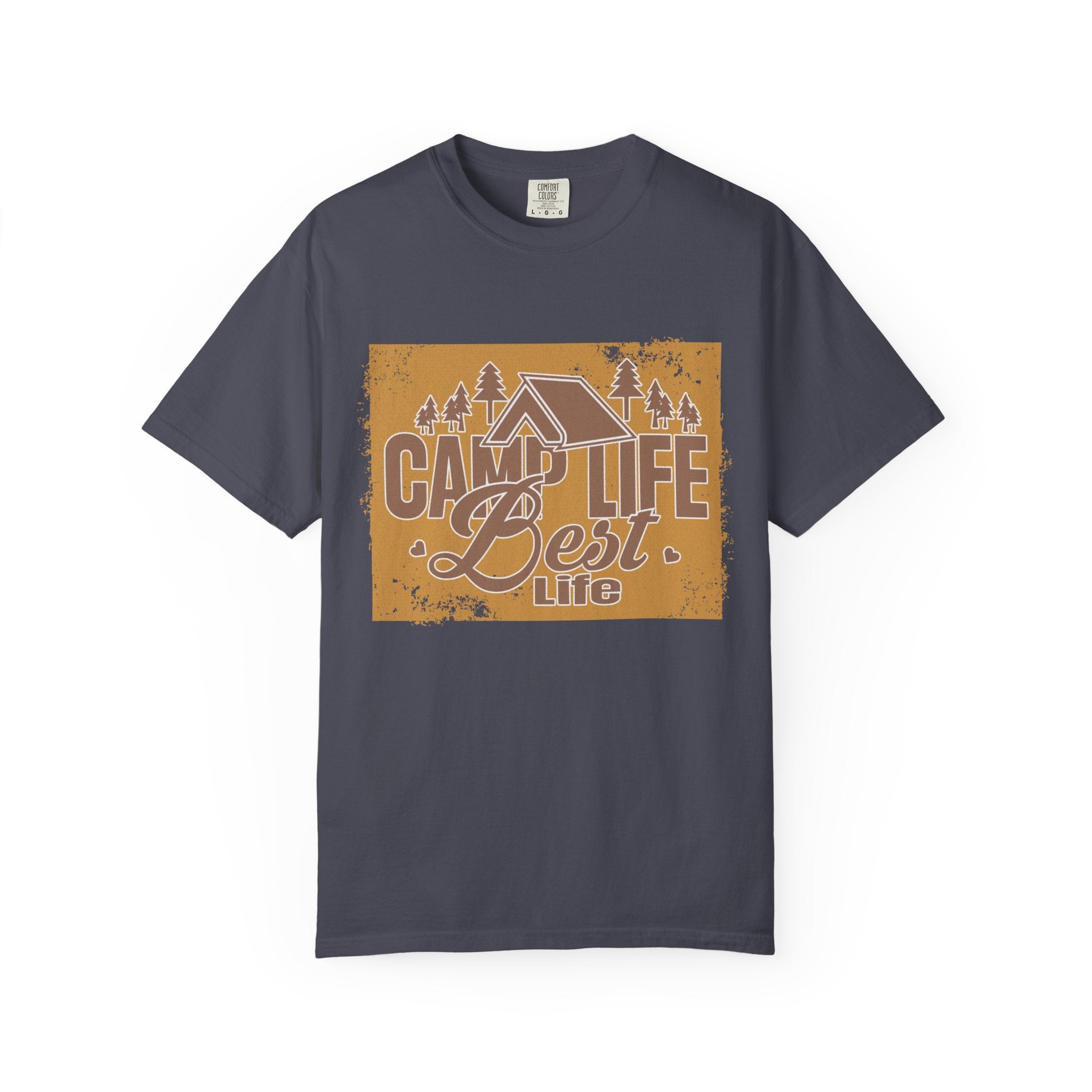 Textured Camp Life Is Best T-Shirt — Vintage Camping Graphic Tee