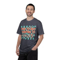 Textured T-Shirt — "Due to Not Wanting to, I Will Not Be" Checkered Graphic Tee