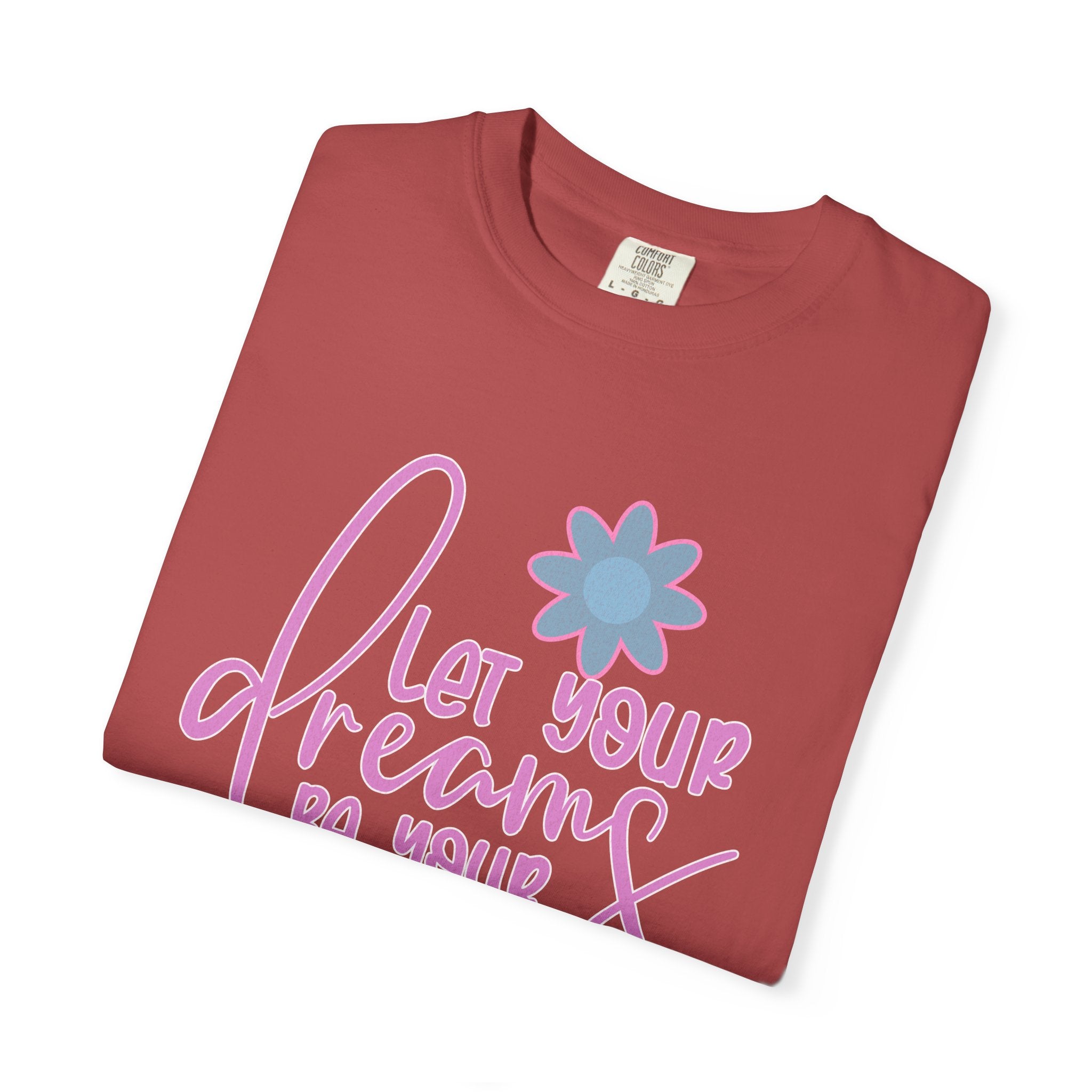 Textured Inspirational Floral Tee — "Let Your Dreams Be Your Wings"