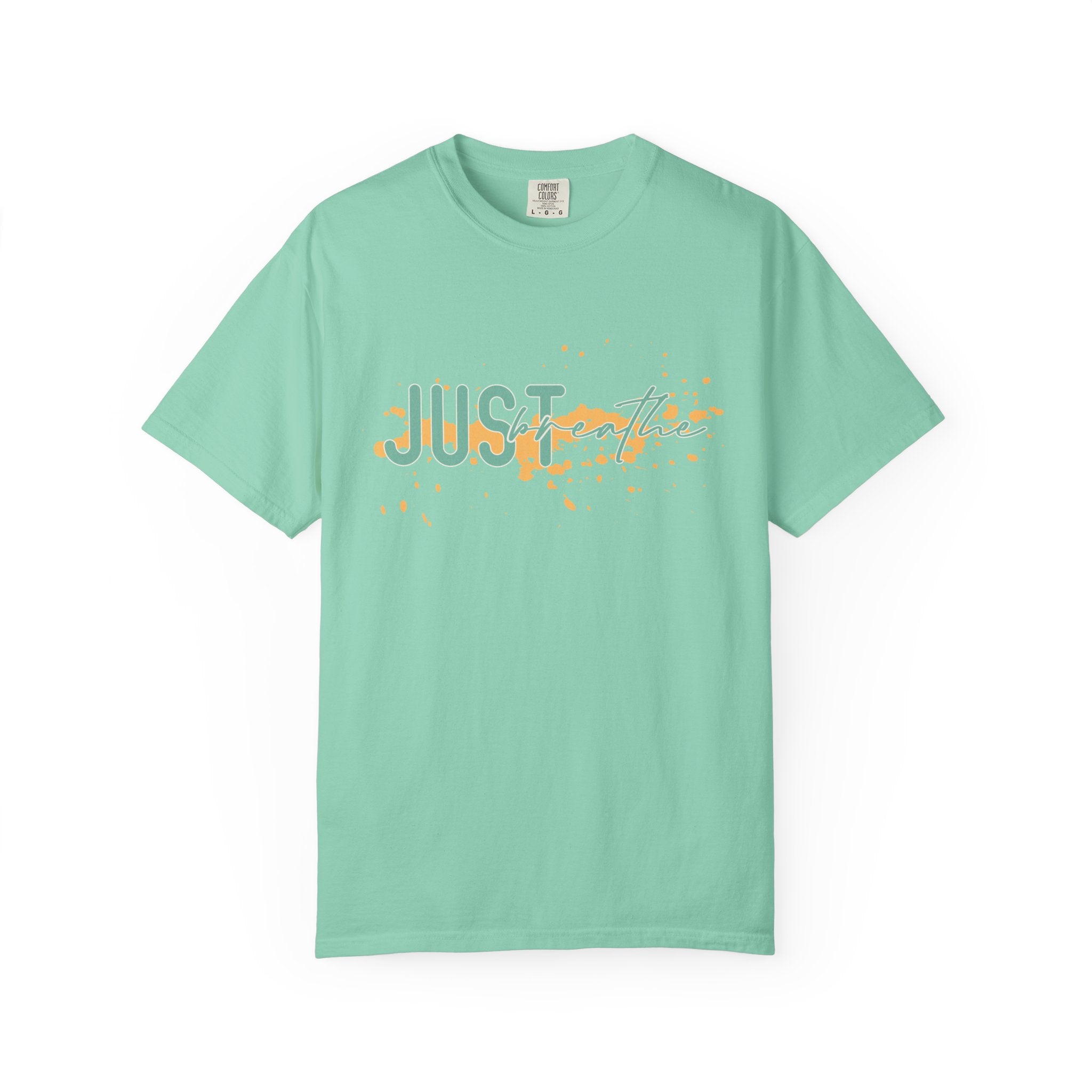 Just Breathe Textured T-Shirt — Relaxed Inspirational Graphic Tee