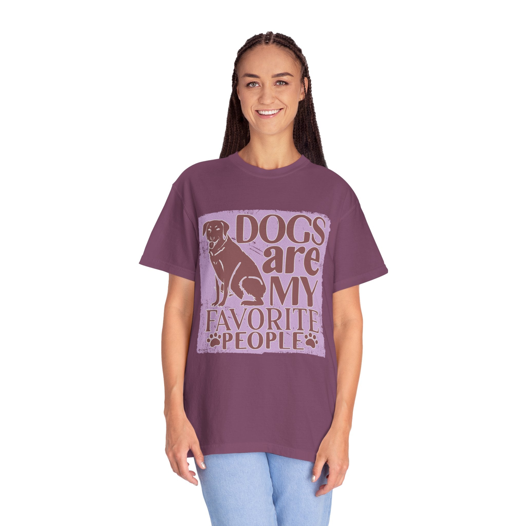 Textured Dogs Are My Favorite People T-Shirt – Retro Paw Print Dog Lover Tee