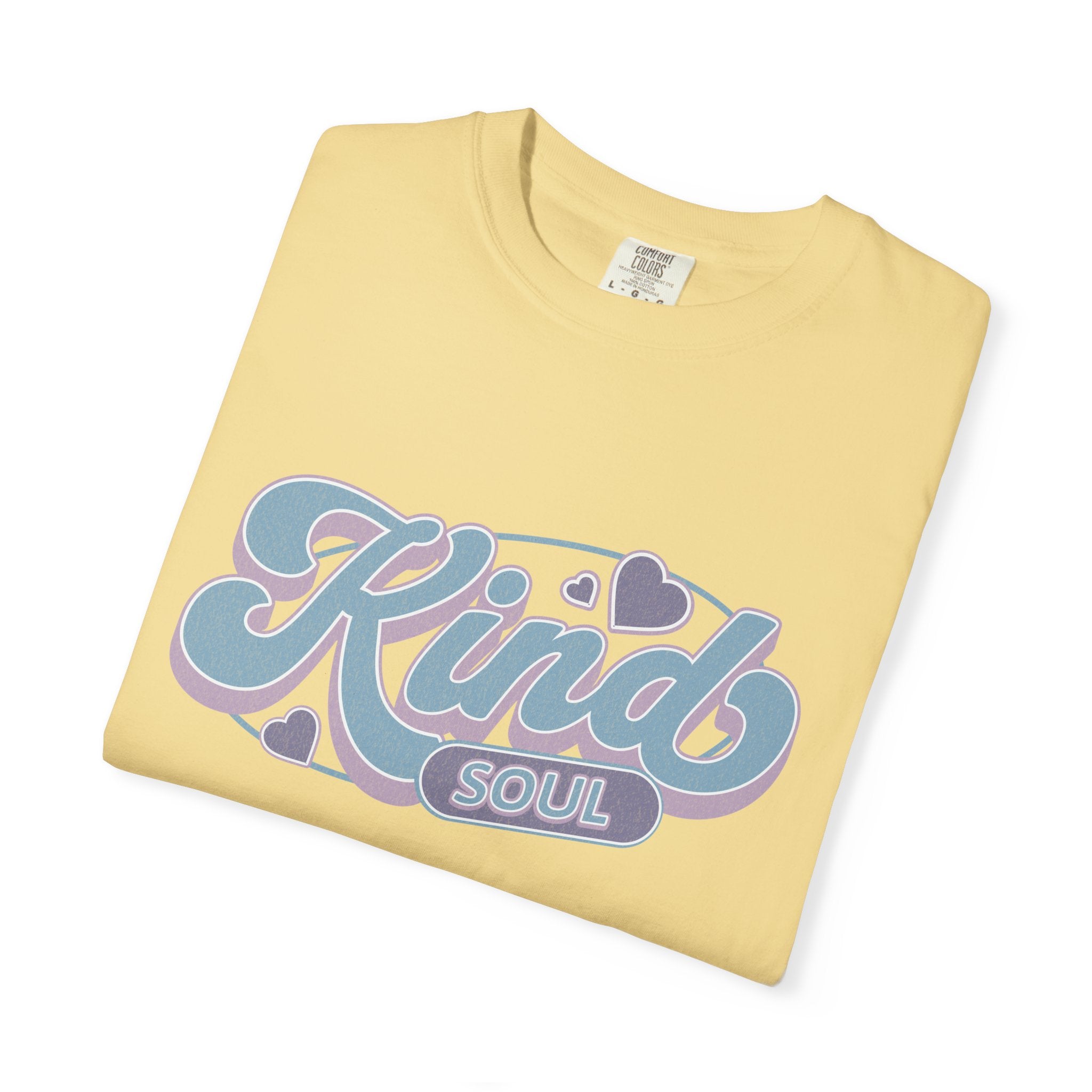 Kind Soul Textured T-Shirt — Retro Script Graphic Tee