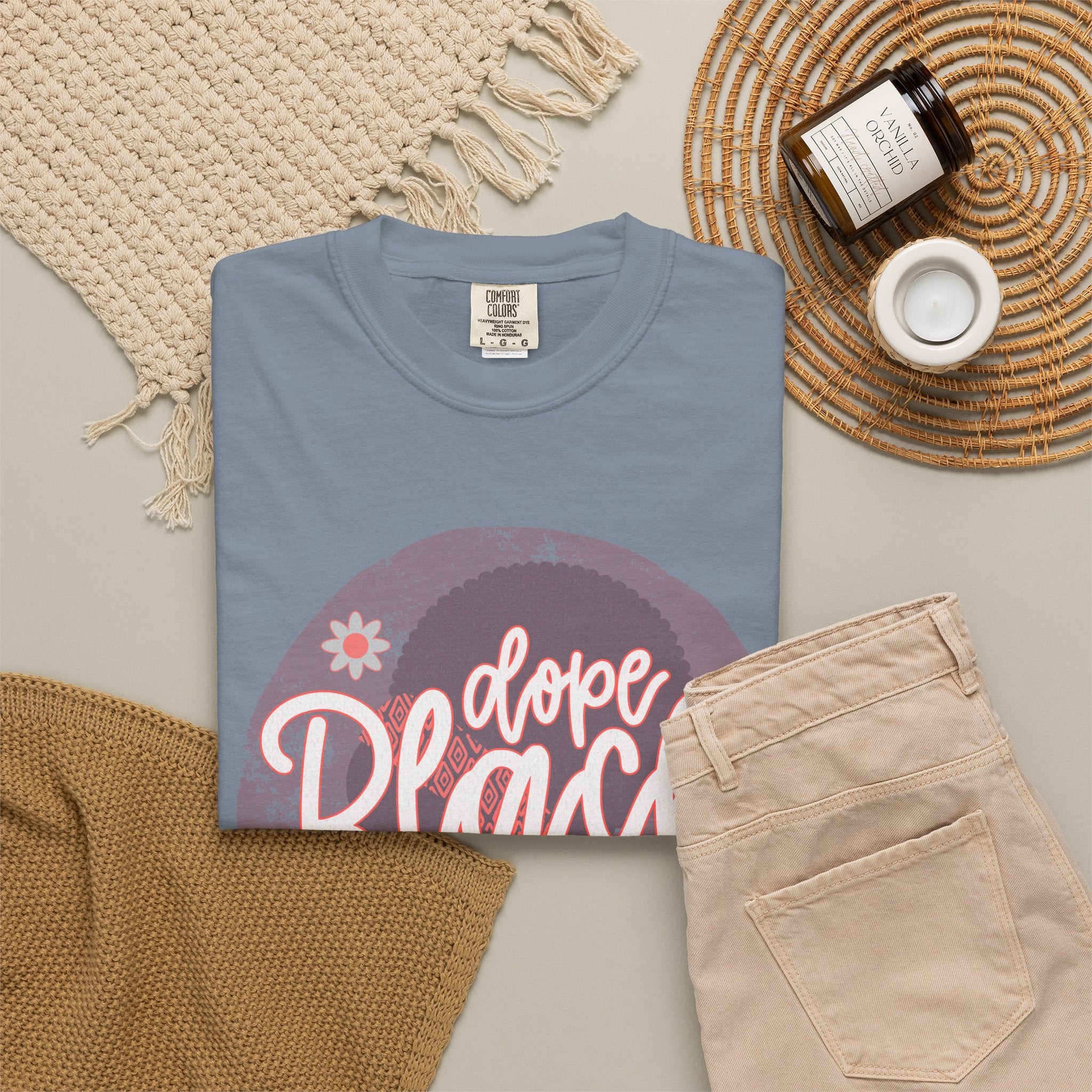 Dope Black Mom Textured T-Shirt — Floral Retro Circle Graphic for Proud Moms