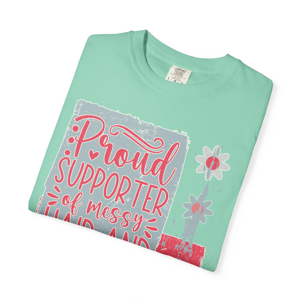 Supporter of Messy Hair & Sweatpants Textured T-Shirt