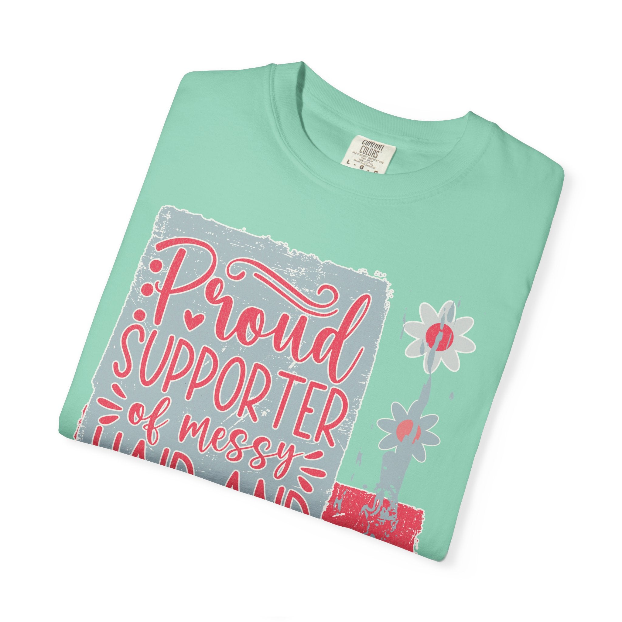 Supporter of Messy Hair & Sweatpants Textured T-Shirt