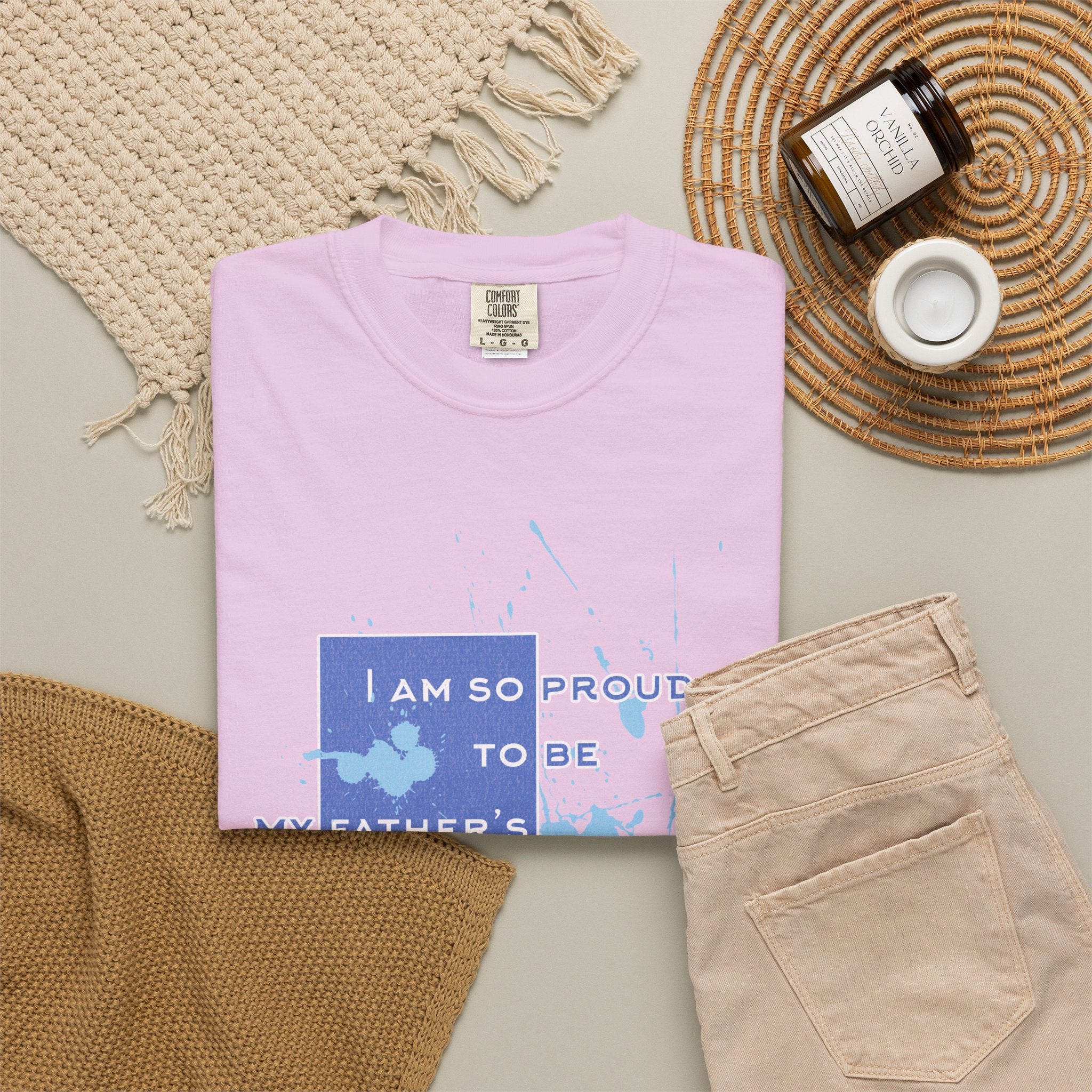 Father's Daughter Textured T-Shirt — "I Am So Proud To Be My Father's Daughter" Graphic Tee