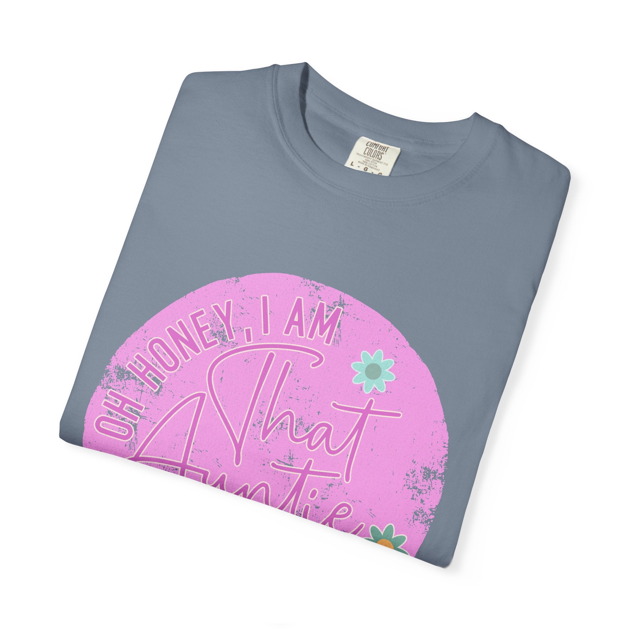 That Auntie Textured T-Shirt — “Oh Honey I Am That Auntie” Floral Graphic Tee