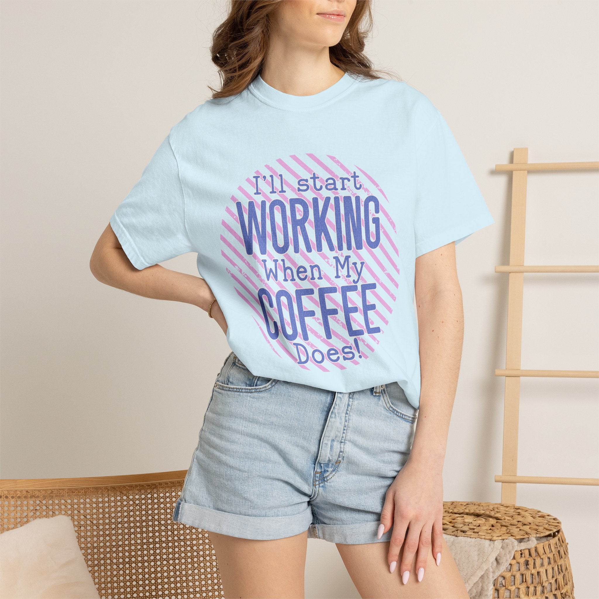 Funny Retro Textured Coffee Work Shirt