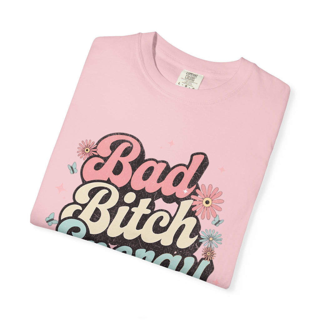 Bad Bitch Energy T-shirt |Textured Retro Script Floral Graphic