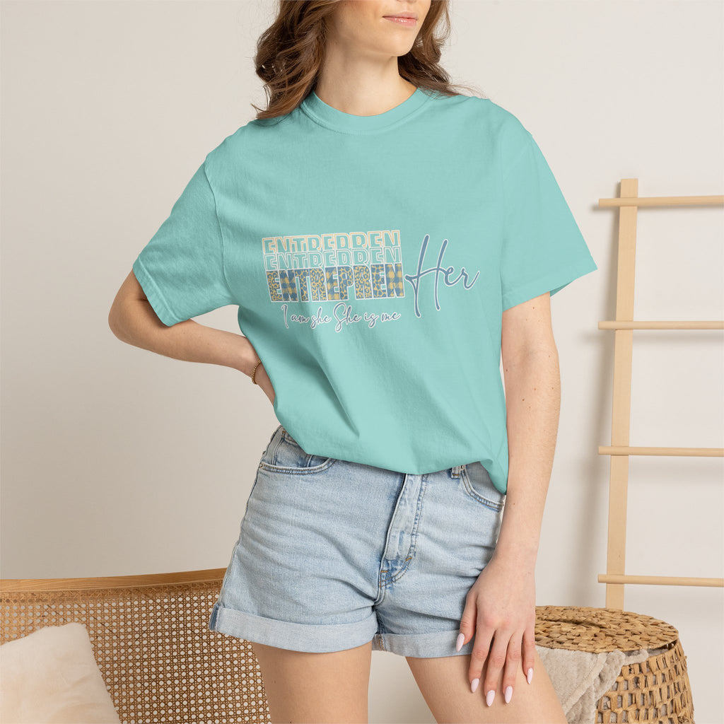 EntreprenHer Leopard Print Script Tee — "I run this, She runs you" Inspirational Graphic Tee