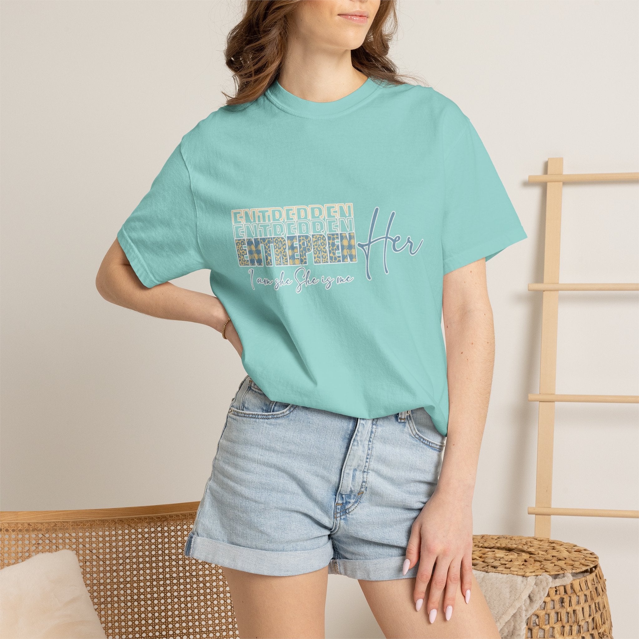EntreprenHer Leopard Print Script Tee — "I run this, She runs you" Inspirational Graphic Tee