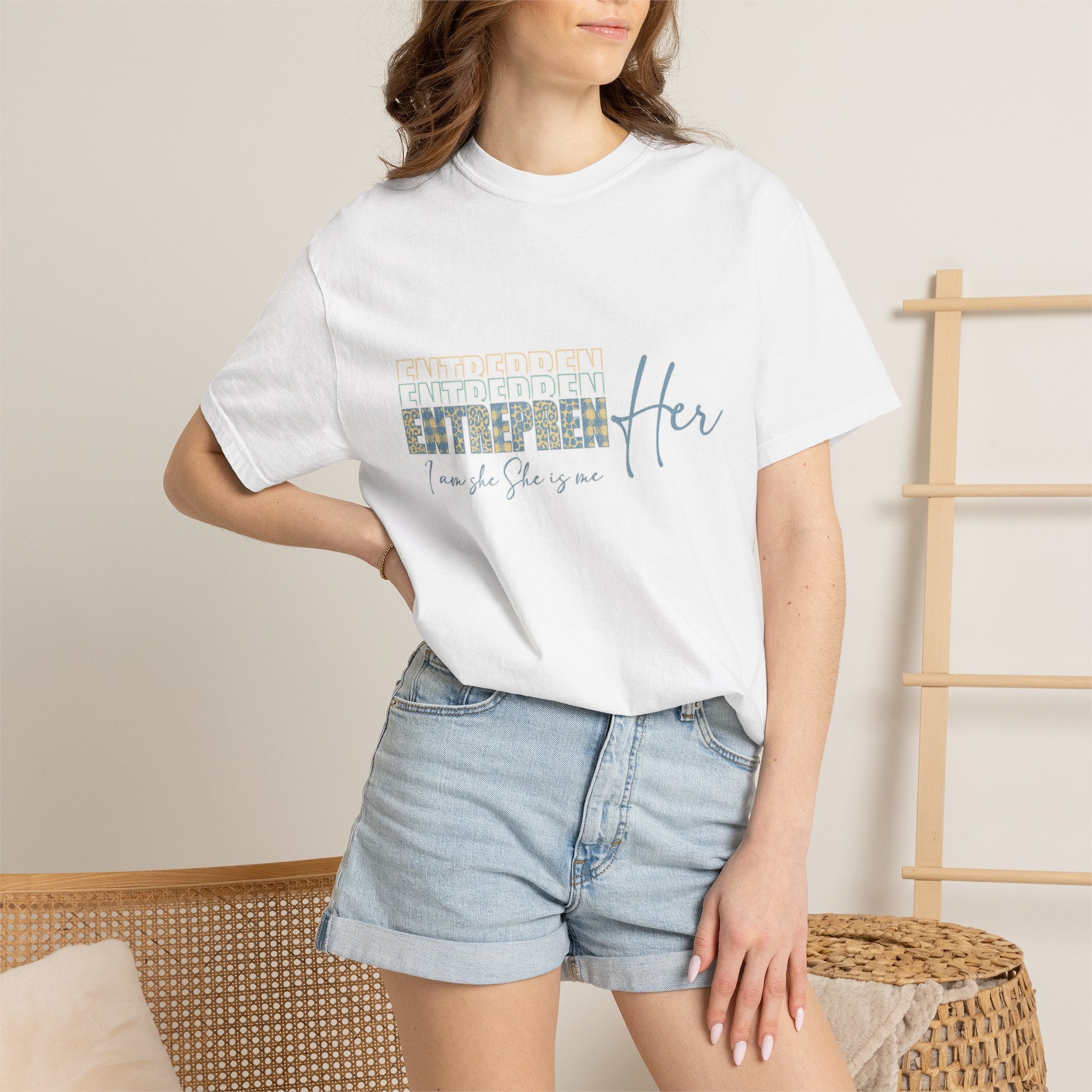 EntreprenHer Leopard Print Script Tee — "I run this, She runs you" Inspirational Graphic Tee