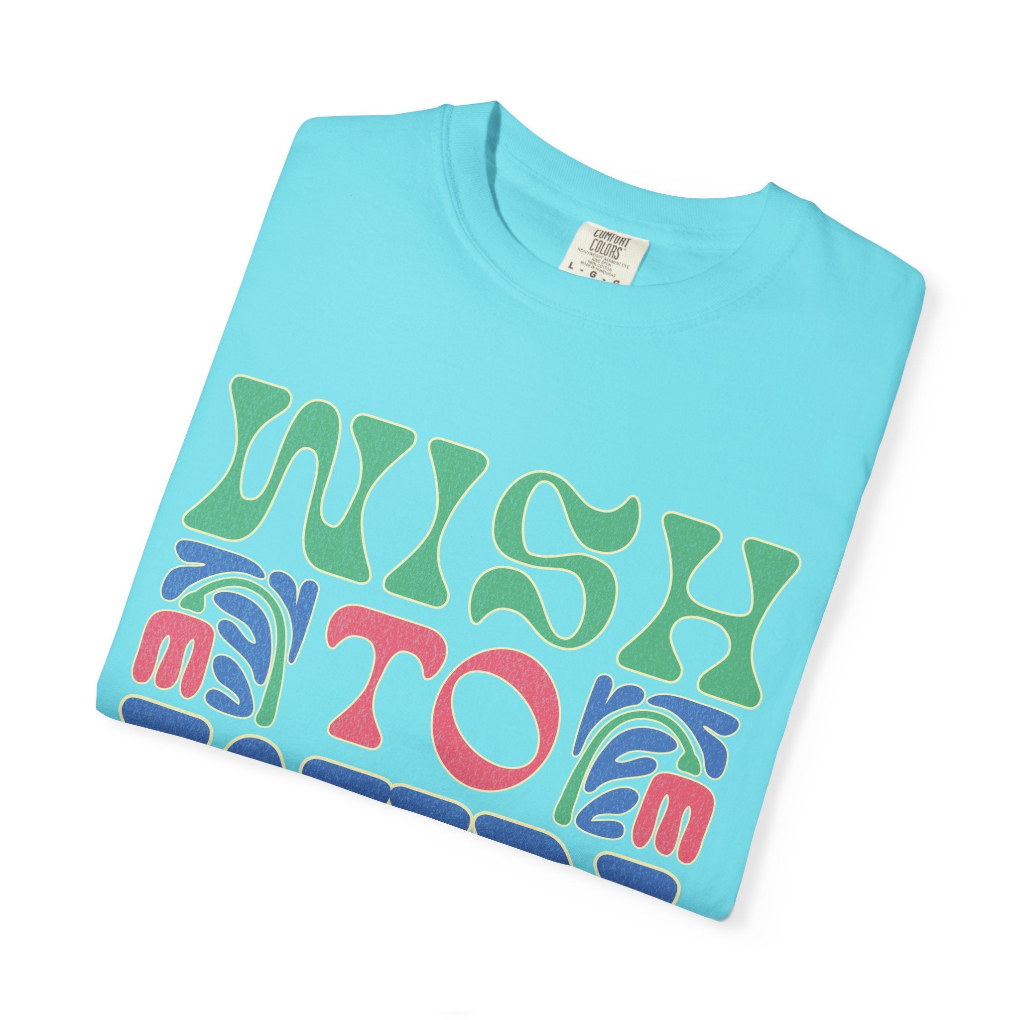 Wish to Win T-shirt |Textured Retro Psychedelic Lettering