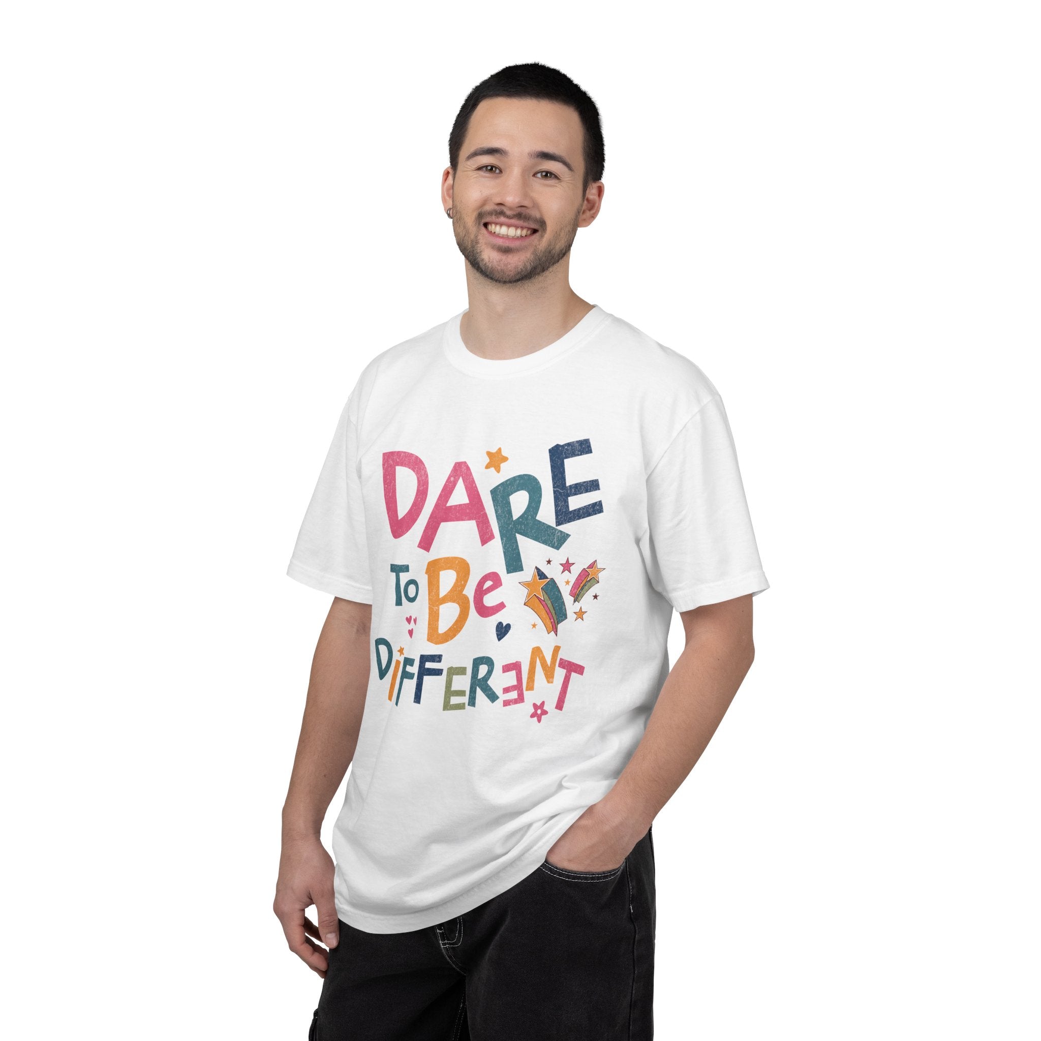 Dare to Be Different graphic T-Shirt | Textured Positive Typography Tee