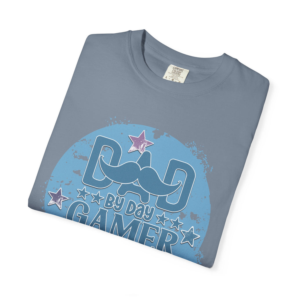 Funny Dad By Day Gamer By Night Textured T-Shirt