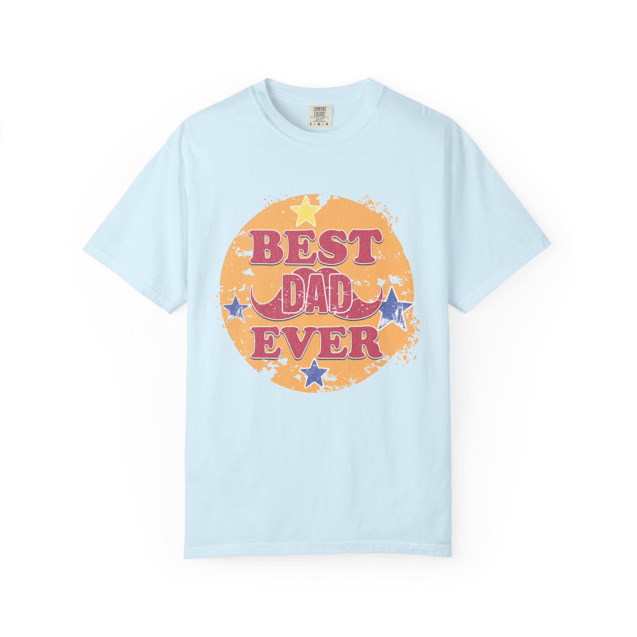 Textured Best Dad Ever T-Shirt — Retro Stars Father’s Day Tee