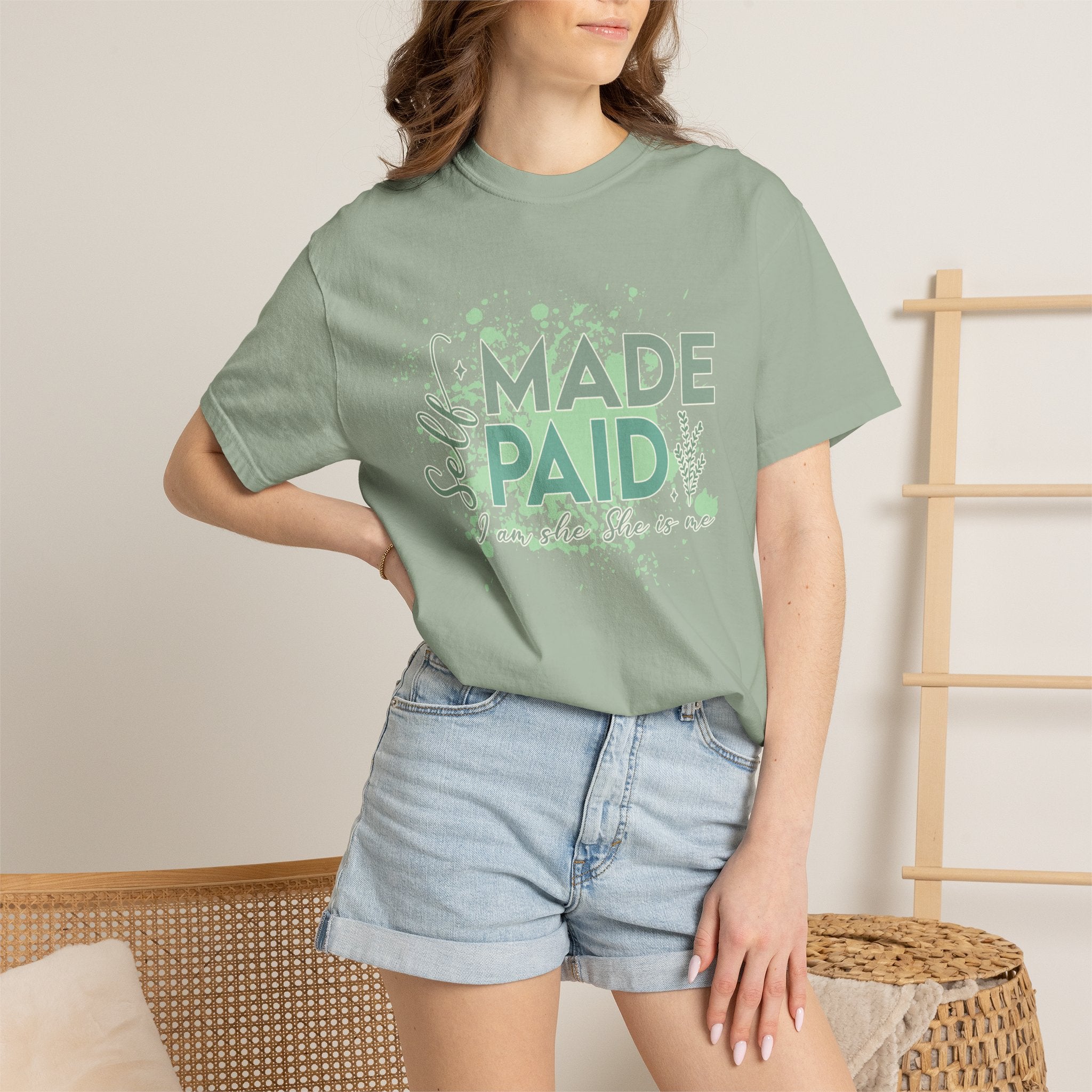 Made Paid Textured T-Shirt —  "I Am Made Paid" Graphic Tee