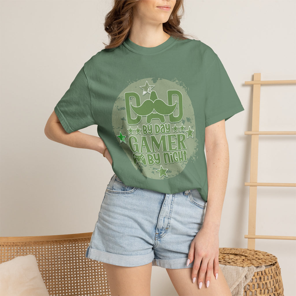 Dad By Day Gamer By Night Textured T-Shirt