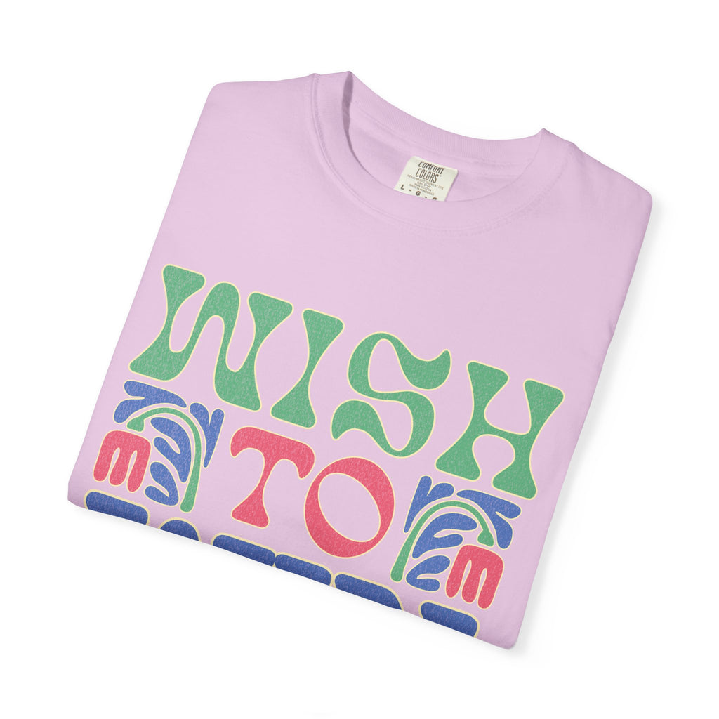 Wish to Win T-shirt |Textured Retro Psychedelic Lettering