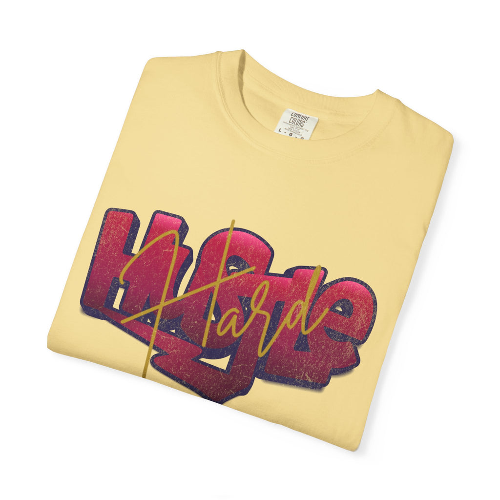 Textured Street Art 'Hustle Hard' Graphic Tee — Vintage Graffiti Unisex T-Shirt