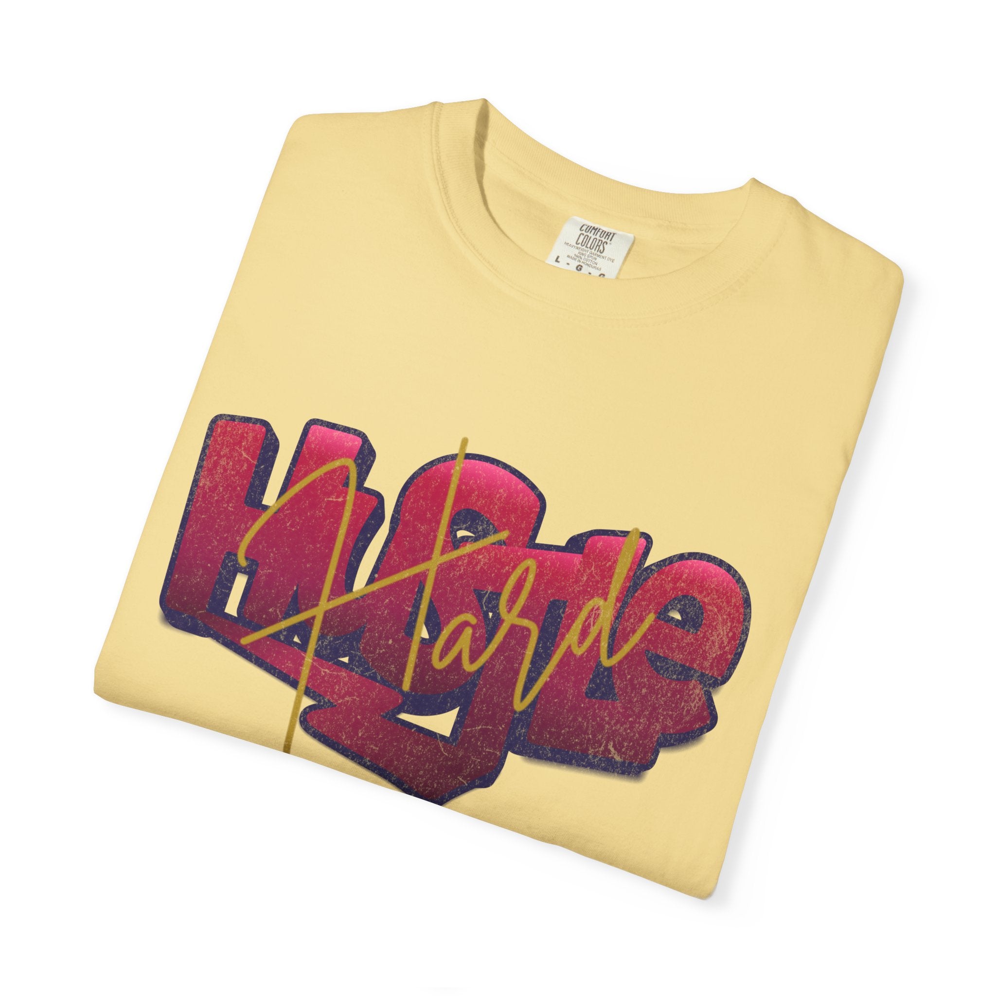 Textured Street Art 'Hustle Hard' Graphic Tee — Vintage Graffiti Unisex T-Shirt