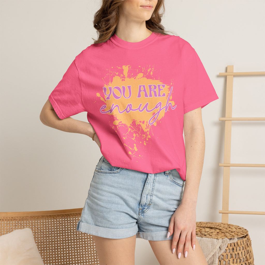You Are Enough Textured T‑Shirt — Inspirational Positive Message Tee