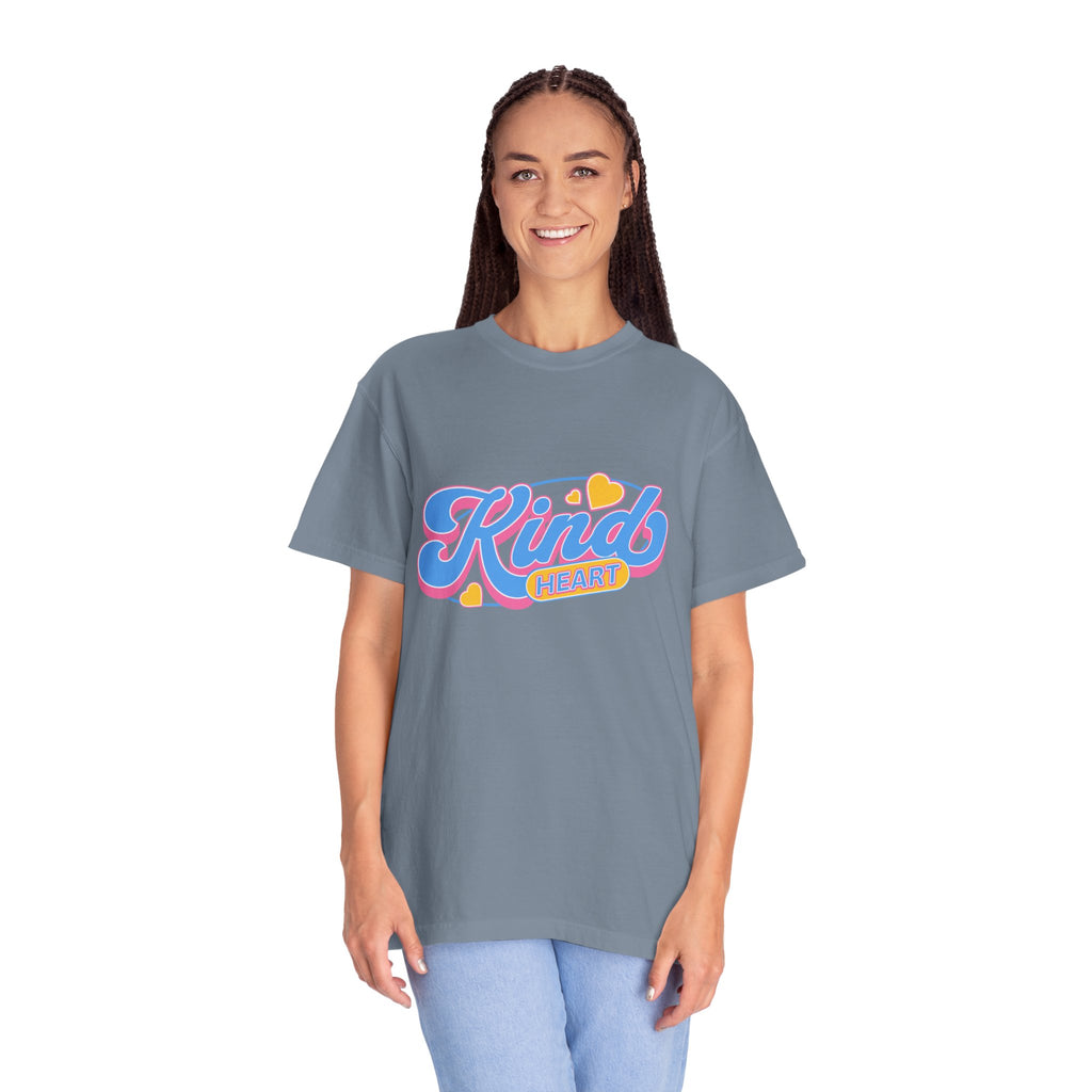 Textured Kind Heart T-Shirt — Retro Script Hearts Tee