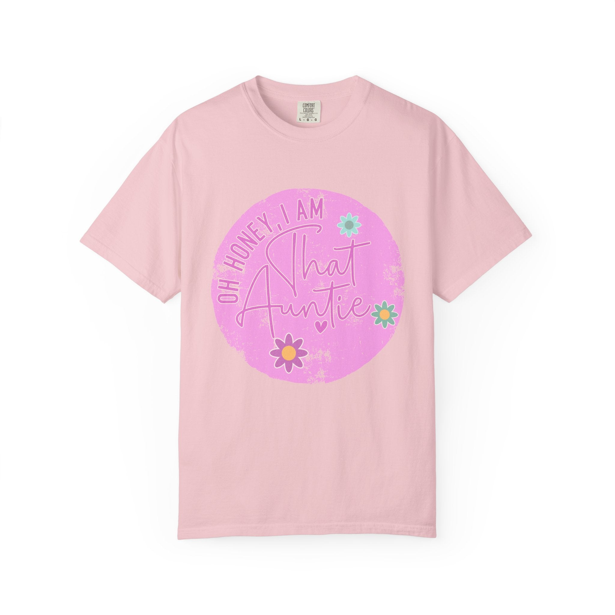 That Auntie Textured T-Shirt — “Oh Honey I Am That Auntie” Floral Graphic Tee