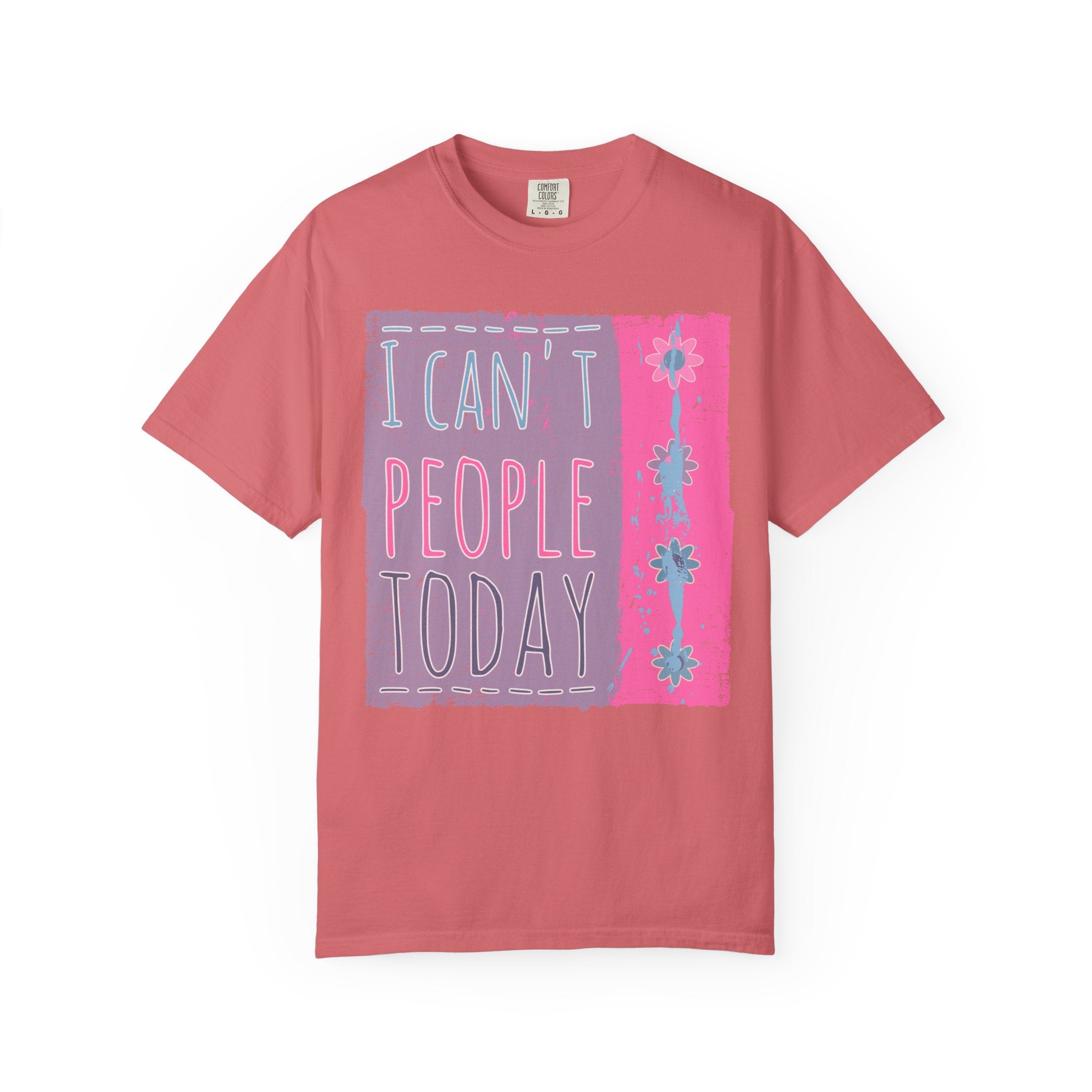 I Can't People Today Textured T-Shirt – Funny Introvert Graphic Tee