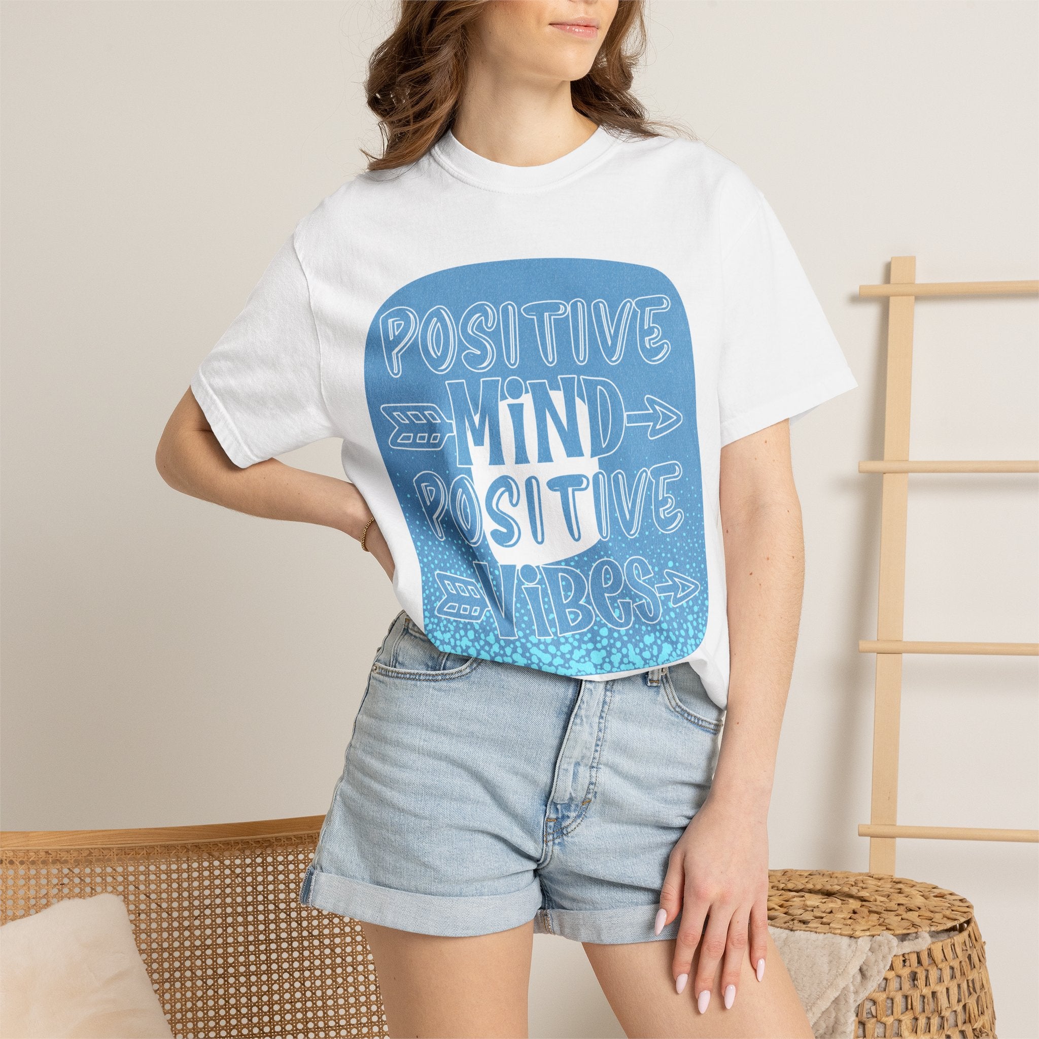 Positive Mind Positive Vibes Textured T-Shirt