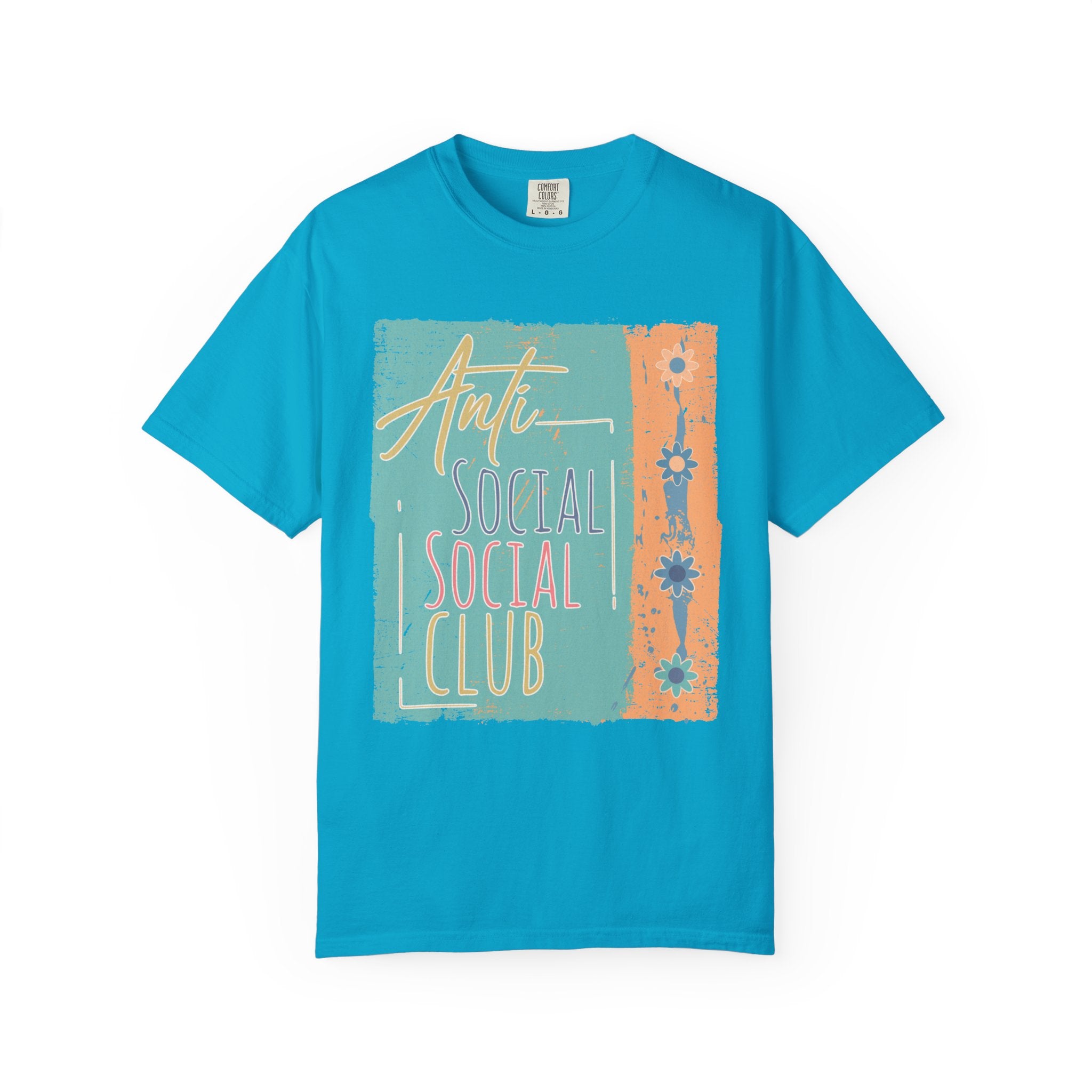 Textured “Anti Social Social Club” Retro Graphic T-Shirt