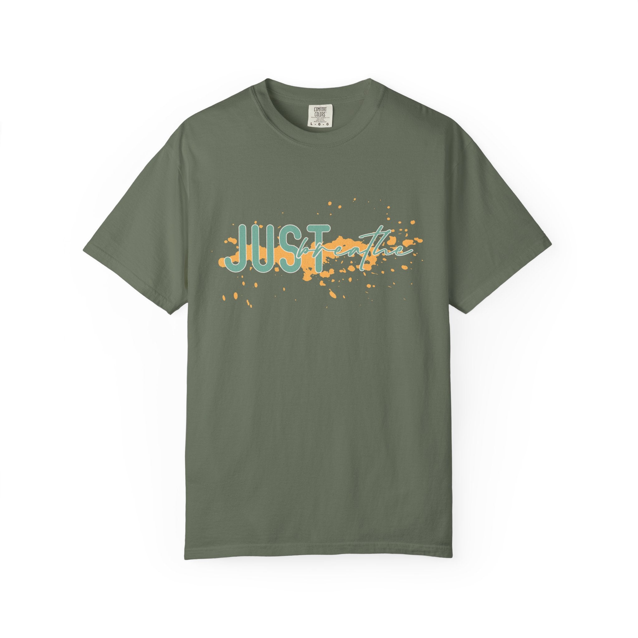 Just Breathe Textured T-Shirt — Relaxed Inspirational Graphic Tee