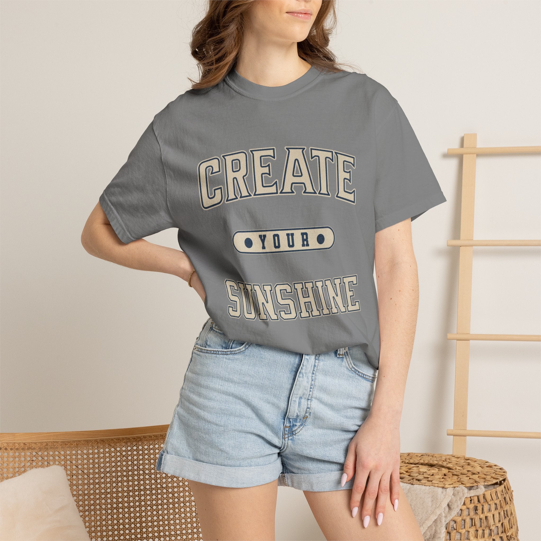 Textured Collegiate Create Your Sunshine Tee Unisex Garment-Dyed T-shirt