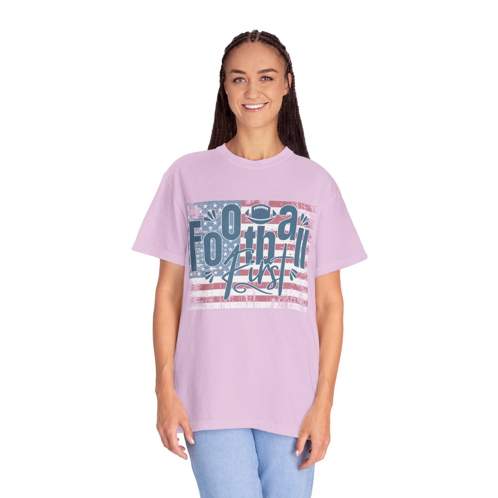 Textured Retro Americana Football First Tee
