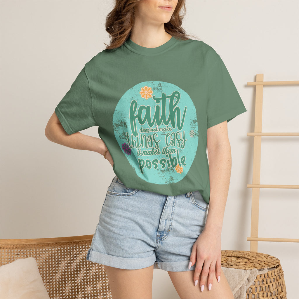 Faith Makes All Things Possible T-Shirt |Textured Inspirational Tee